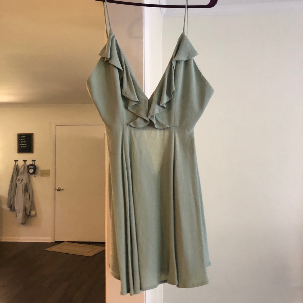 Privacy Please Mint Ruffle Mini Dress - Picture 2 of 6